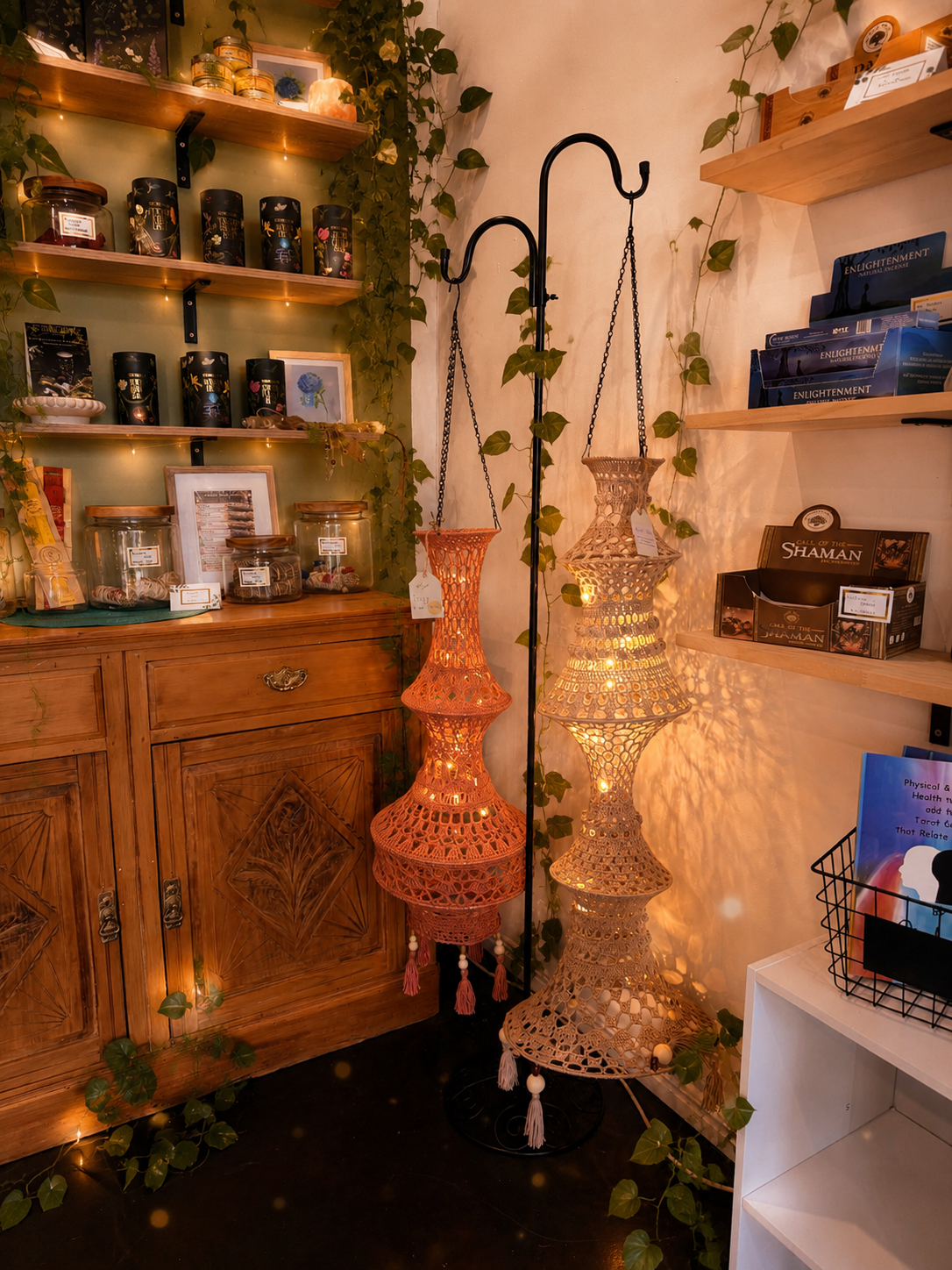 Della Boho Crochet Lantern