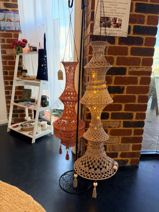 Della Boho Crochet Lantern