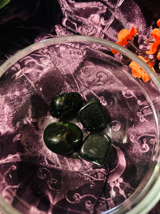 Green GoldStone Tumbled Stone
