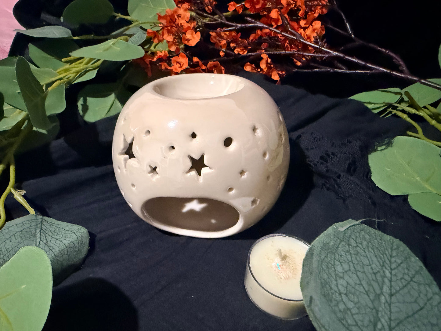 Iridescent star oil burner